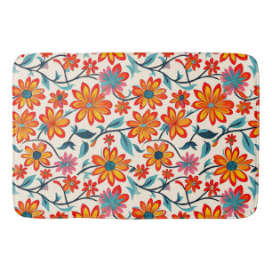 Whimsical Folk Art Blume Badematte