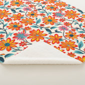 Whimsical Folk Art Blume Sherpadecke (3/4)