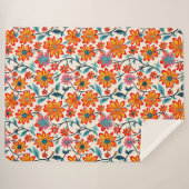 Whimsical Folk Art Blume Sherpadecke (Vorderseite (Horizontal))