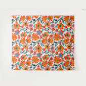 Whimsical Folk Art Blume Wandteppich (Vorderseite (Horizontal))