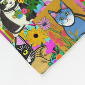 Whimsical Folk Art Cartoon Cats Fleecedecke (Ecke)