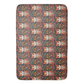 Whimsical Folk Art Cat und Blume Badematte (Vorderseite Vertikal)