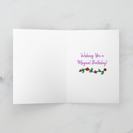 Whimsical Folk Art Fairy Girl Happy Birthday Karte (Innenseite)