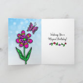Whimsical Folk Art Fairy Girl Happy Birthday Karte (Innenseite)