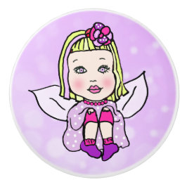 Whimsical Folk Art Fairy mit Star Dust Keramikknauf