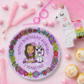Whimsical Folk Art Fee mit Einhorn & Schmetterling Pappteller (Party)