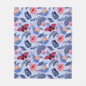 Whimsical Folk Art Floral Muster Fleecedecke (Vorderseite)