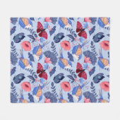 Whimsical Folk Art Floral Muster Fleecedecke (Vorderseite (Horizontal))