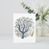 Whimsical Folk Art Forest Earth Tone Postkarte (Stehend Vorderseite)