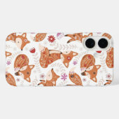 Whimsical Folk Art Fox and Flowers Case-Mate iPhone Hülle (Rückseite (Horizontal))