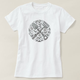 Whimsical Folk Art Garden Tool | WHITE ONLY T-Shir T-Shirt