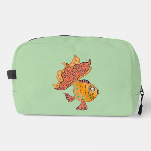 Whimsical Folk Art Goldfisch Boho Wirbel Fantasi Waschbeutel