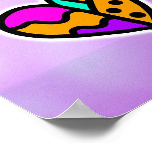 Whimsical Folk Art Happy Birthday Poster (Ecke)