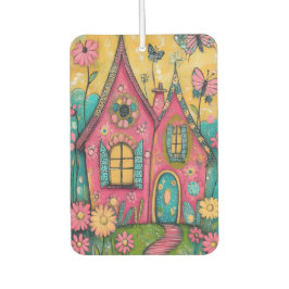 Whimsical Folk Art Houses Autolufterfrischer