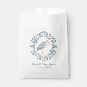 Whimsical Folk Art Storch Babydusche Geschenktütchen