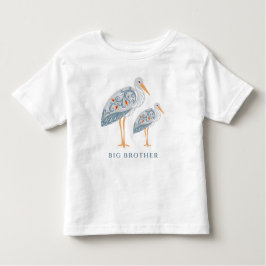 Whimsical Folk Art Storch | Big Brother Kleinkind T-shirt