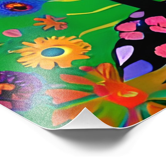 Whimsical Folk Art Style Tree Fotodruck (Ecke)