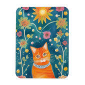 Whimsical Folk Art Tabby Cat Magnet (Vertikal)
