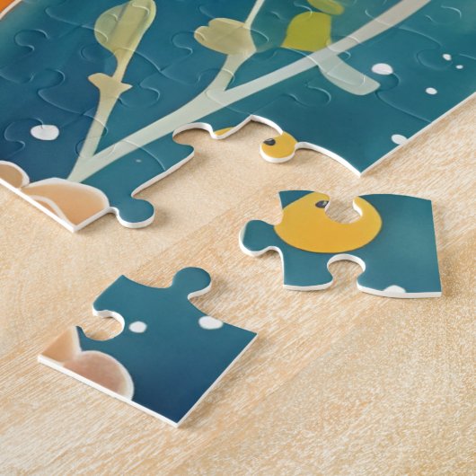 Whimsical Folk Art Tabby Cat Puzzle (Seite)