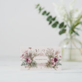 Whimsical Folk Art Wildblume & Birds Visitenkarte (Stehend Vorderseite)