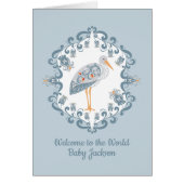 Whimsical Folk Personalized Baby Card (Vorne)