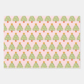 Whimsical Folk Weihnachtsbaum Urlaub Geschenkpapier Set (Vorderseite)