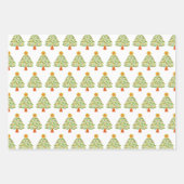 Whimsical Folk Weihnachtsbaum Urlaub Geschenkpapier Set (Vorderseite 3)