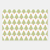 Whimsical Folk Weihnachtsbaum Urlaub Geschenkpapier Set (Vorderseite)