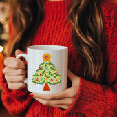 Whimsical Folk Weihnachtsbaum Urlaub Kaffeetasse
