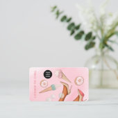 Whimsical Food Catering Lady VIP Business Card Visitenkarte (Stehend Vorderseite)