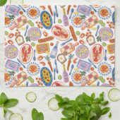 Whimsical Food Pattern Tea Towel Geschirrtuch (Gefaltet)