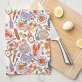 Whimsical Food Pattern Tea Towel Geschirrtuch (Viertel Falte)