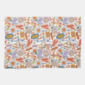 Whimsical Food Pattern Tea Towel Geschirrtuch (Horizontal)