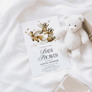 Whimsical Forest Animals Baby Dusche Einladung