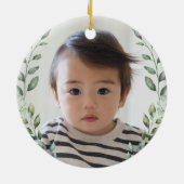 Whimsical Forest Animals Baby Erste 1. Weihnachten Keramik Ornament (Hinten)