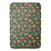 Whimsical Forest Blume & Blätter Badematte (Vorderseite Vertikal)