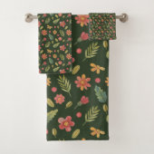 Whimsical Forest Blume & Blätter Badhandtuch Set (Insitu)