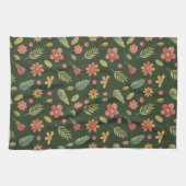 Whimsical Forest Blume & Blätter Geschirrtuch (Horizontal)