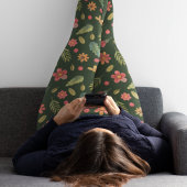 Whimsical Forest Blume & Blätter Leggings