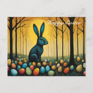 Whimsical Forest Bunny Ostereier Feiertagspostkarte
