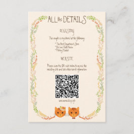 Whimsical Forest Cats (Cream) Rustikale Hochzeit Begleitkarte