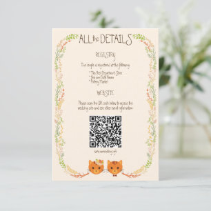 Whimsical Forest Cats (Cream) Rustikale Hochzeit Begleitkarte