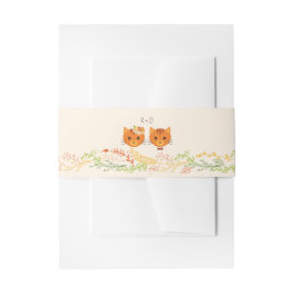 Whimsical Forest Cats (Cream) Rustikale Hochzeit Einladungsbanderole