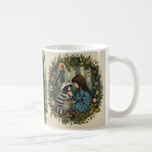 Whimsical Forest Coffee Mug – „Alice & das Schweig Kaffeetasse (Rechts)