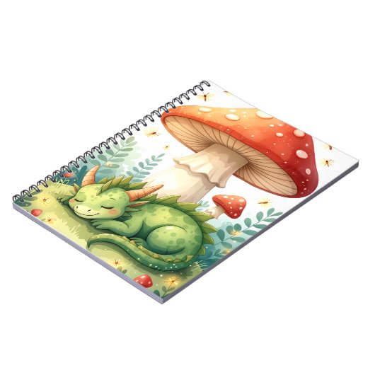 Whimsical Forest Dragon Notebook Notizblock (Linke Seite)