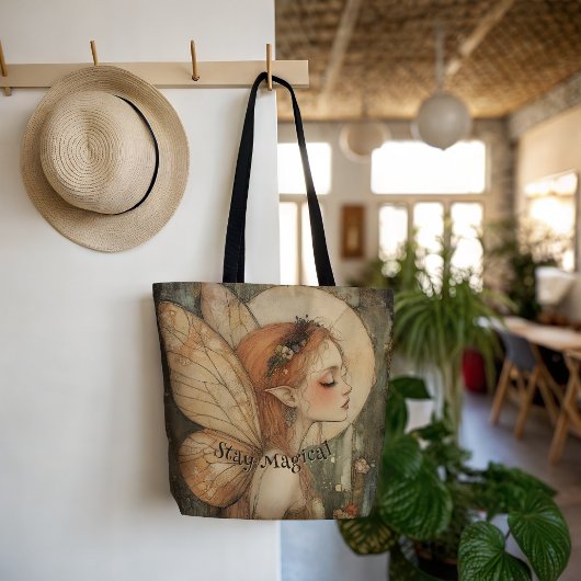 Whimsical Forest Fairy mit Bleibe magischen Zitat Tasche
