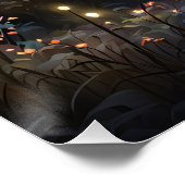 Whimsical Forest Firefly Lights Poster (Ecke)