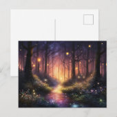 Whimsical Forest Firefly Lights Postkarte (Vorne/Hinten)