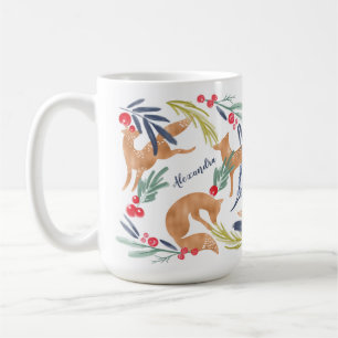 Whimsical Forest Foxes Aquarell Festivfolien Kaffeetasse