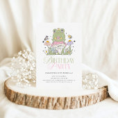 Whimsical Forest Frog Girl Birthday Einladung